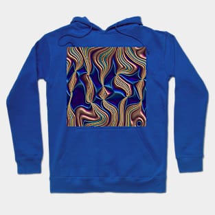 Deep Blue and Green Coppery Metallic Swirl Hoodie